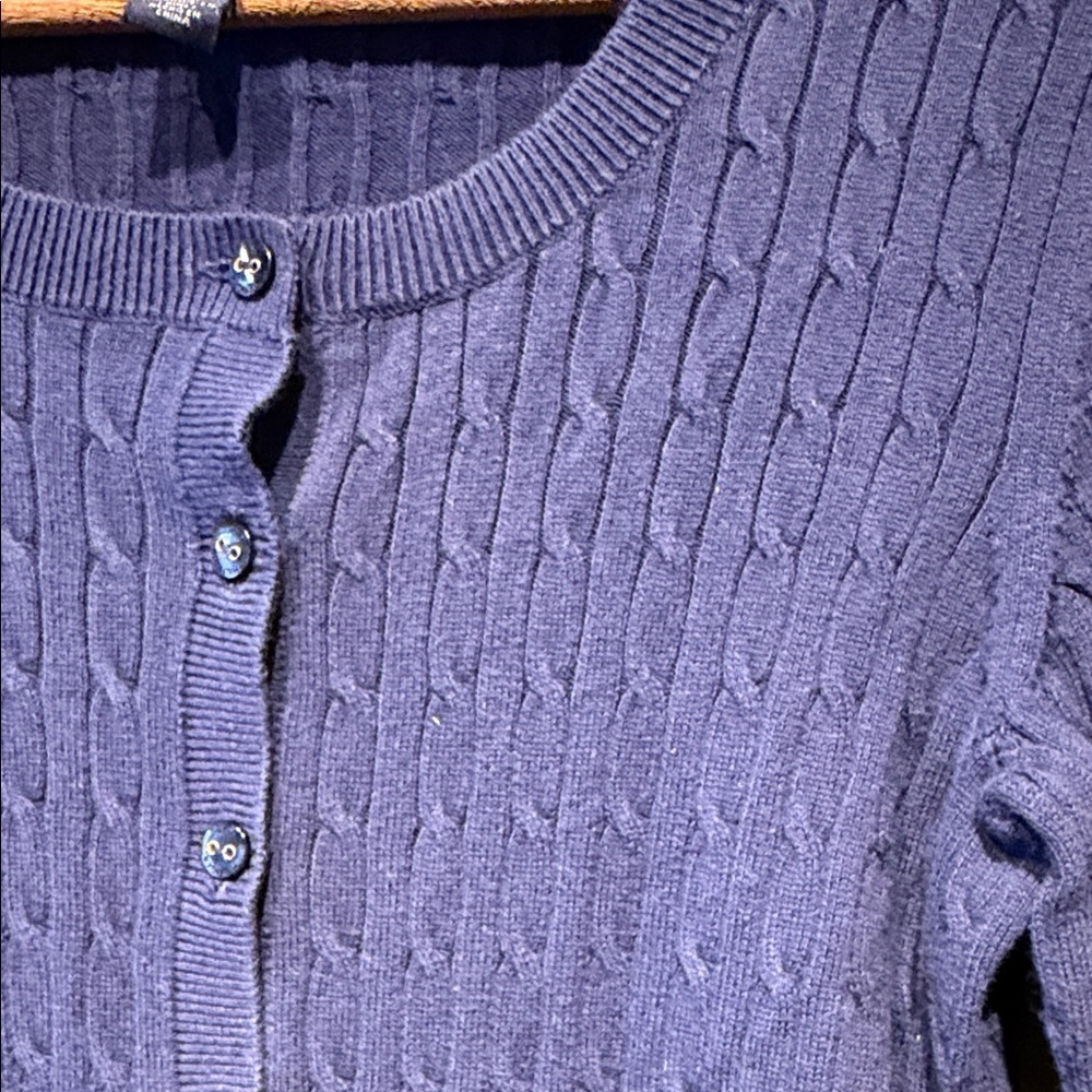 Tommy Hilfiger Women's Blue Cable Knit Sweater - Picture 4 of 6